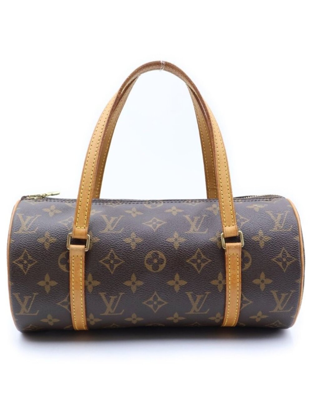 Louis Vuitton Monogram Papillon 26 Leather Handbag Brown